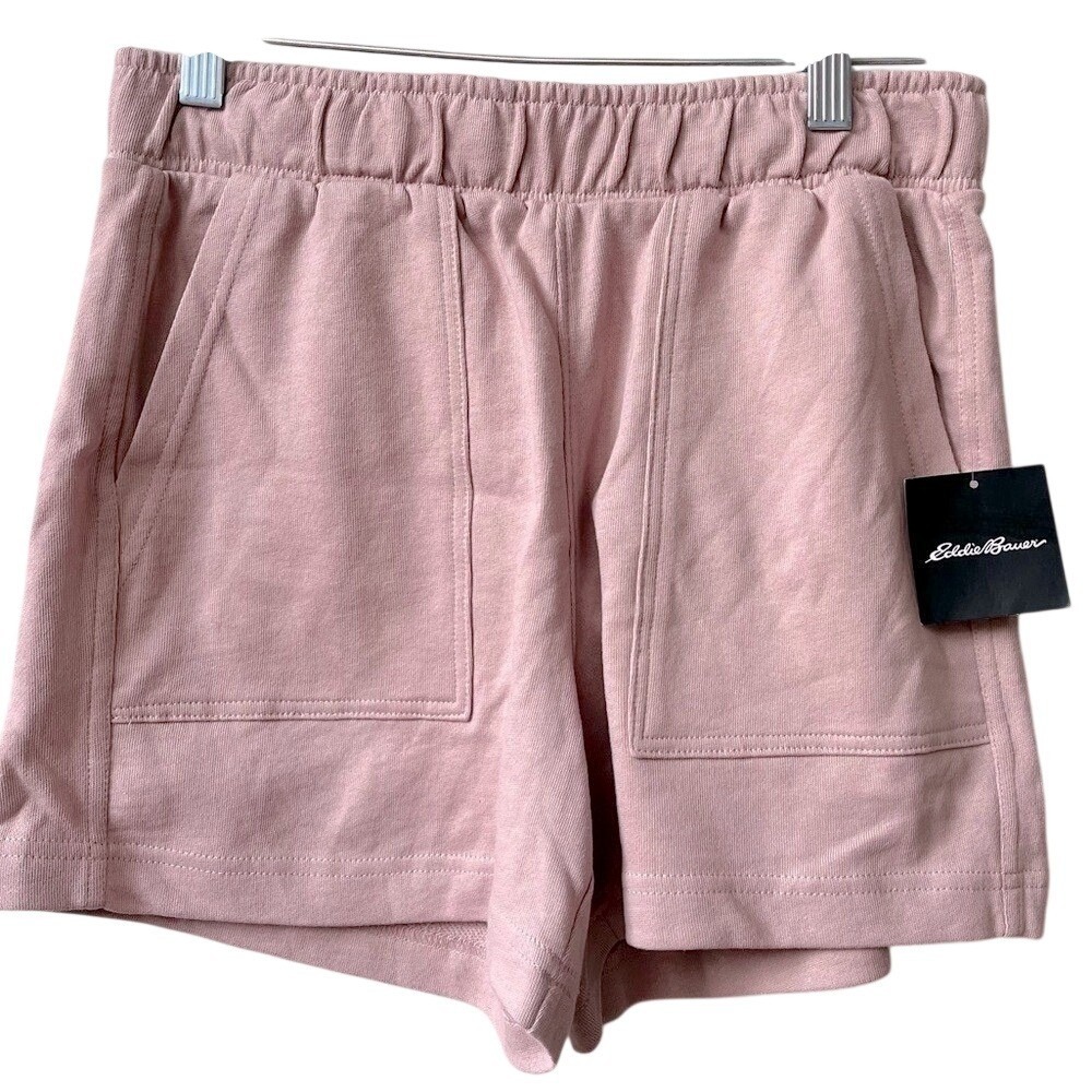 Eddie Bauer Womens XS Pink Terry Pull On Shorts NWT Loungewear Casual
